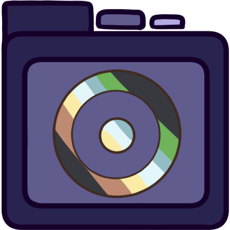 a purple file folder with the disability sun symbol on it.